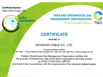 BCC received Certificate of Carbon Footprint for Organization